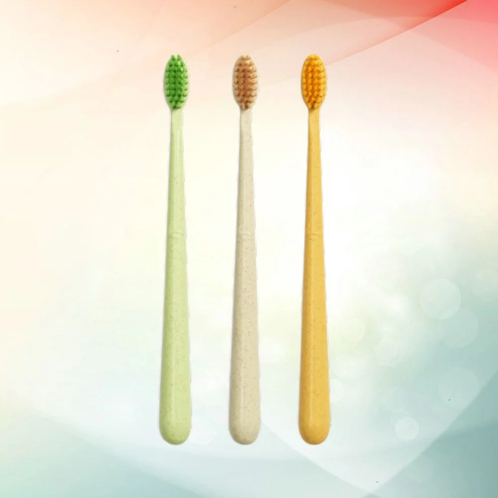 3 Pcs Fur Toothbrush Pack Eco-friendly Convenient Super Fine Soft Lightweight Toothbrushes