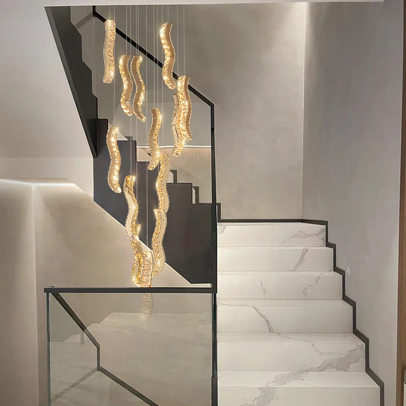 Nowoczesny żyrandol na schody Lampy wiszące oświetlenie wewnętrzne Lampa sufitowa wisząca lampa led Żyrandole do salonu oświetlenie wewnętrzne