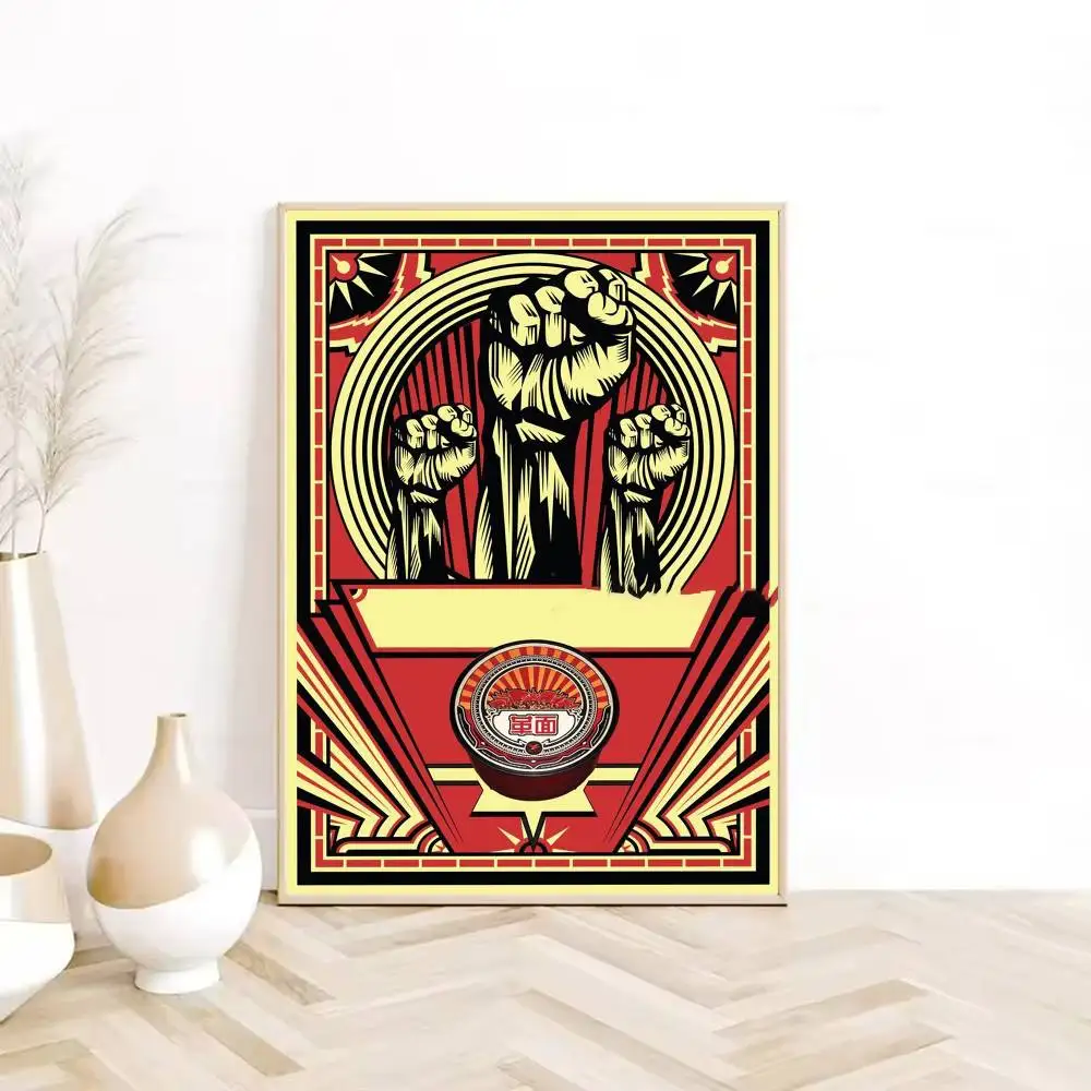 أعمال فنية S-Shepard F-Fairey ملصق HD جدار لزج مقاوم للماء غرفة المعيشة المنزلي غرفة النوم شريط النوم الديكور الجمالي