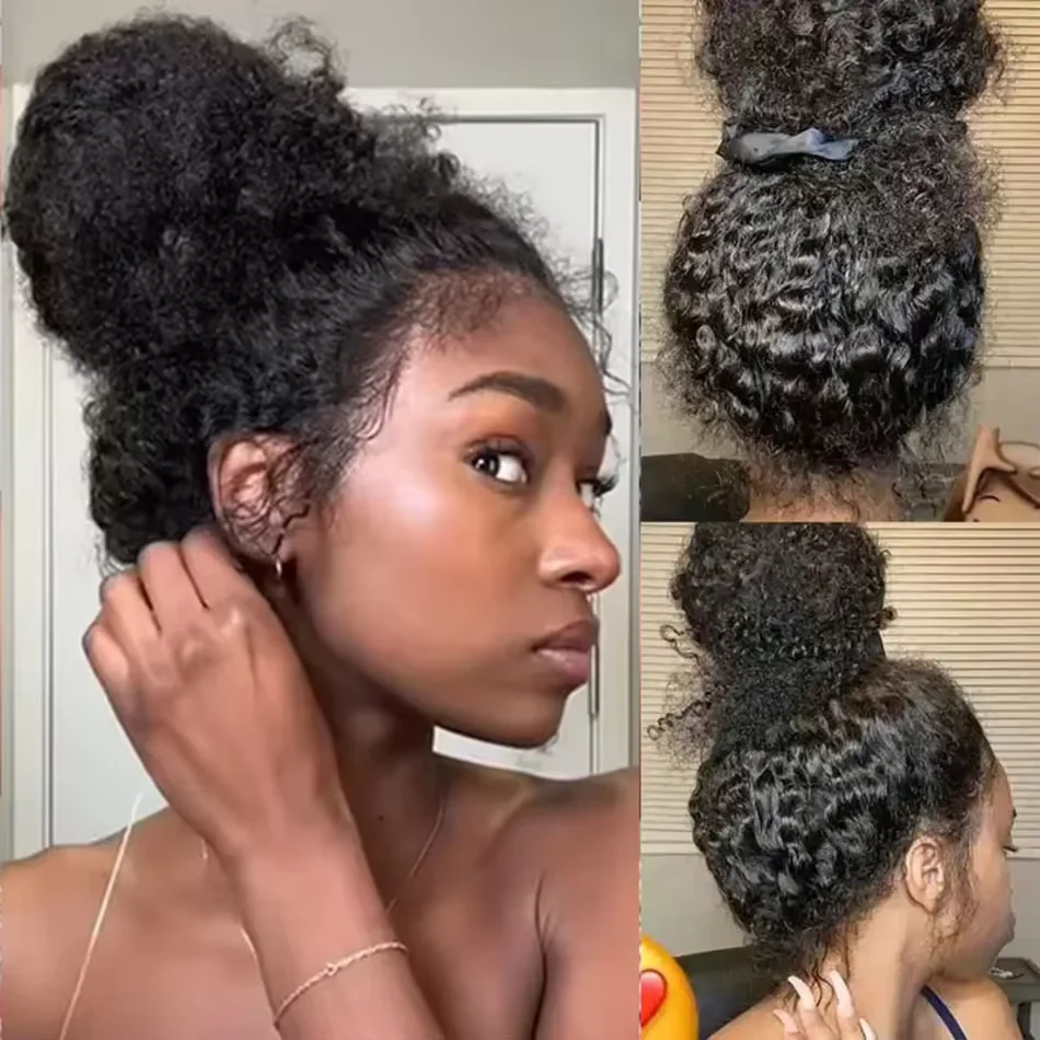 

36 40 Inch 360 Full Lace Wig Deep Wave Frontal Wigs Brazilian Curly Human Hair Wigs 360 HD Lace Wigs Invisible Drawstring