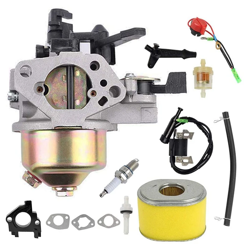 For Replacement Honda GX340 GX360 GX390 11HP 13HP Carburetor Ignition Coil Air Filter Kit GX390 Engine Generator