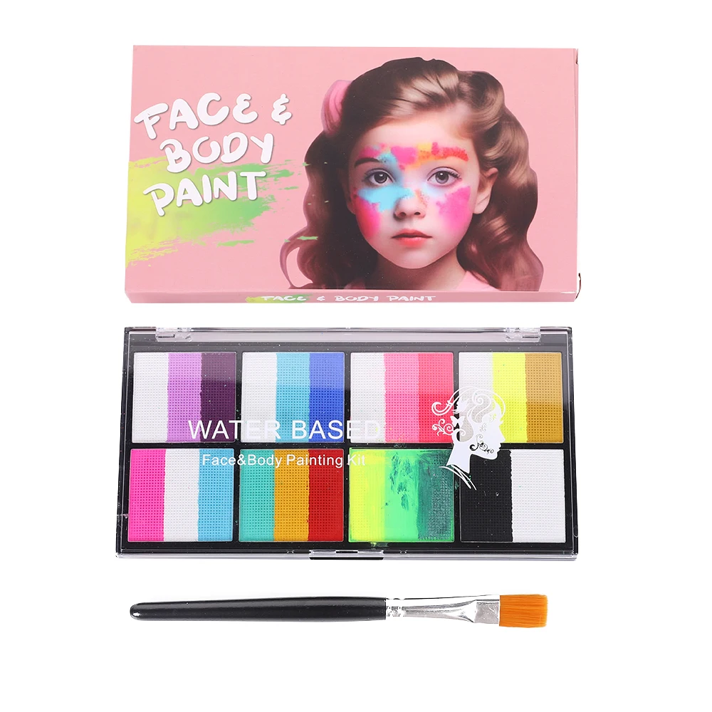 10 Colours 26 Color Blocking Face and Body Paint Palette,Water-Based Cosmetics for Stage, Festival,Party,Clown Costumes,Body Art