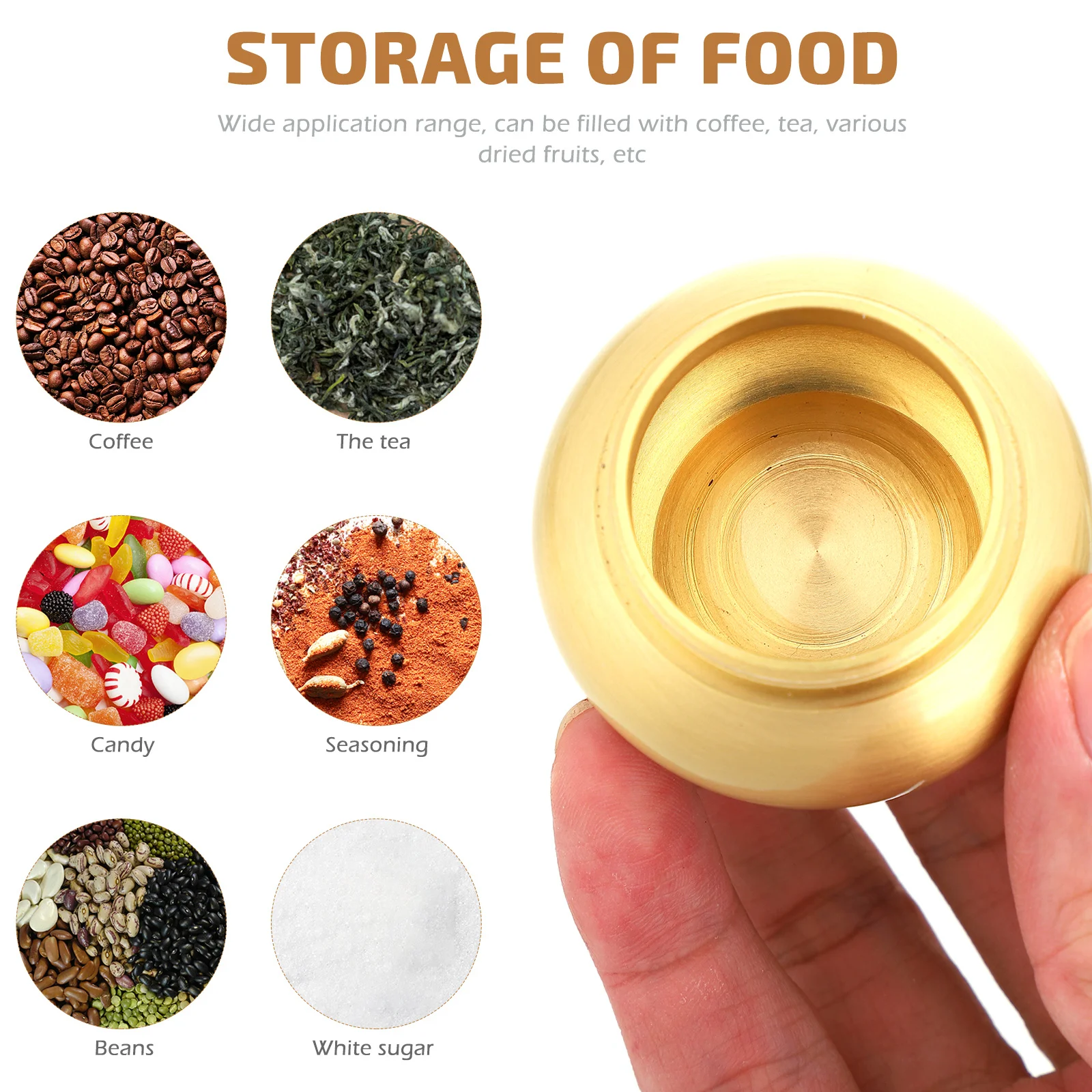 

Mini Storage Containers Food Grade Copper Sealed Canister Airtight Powder Jar Tea Canister Desktop Tank Decor Sealed Storage