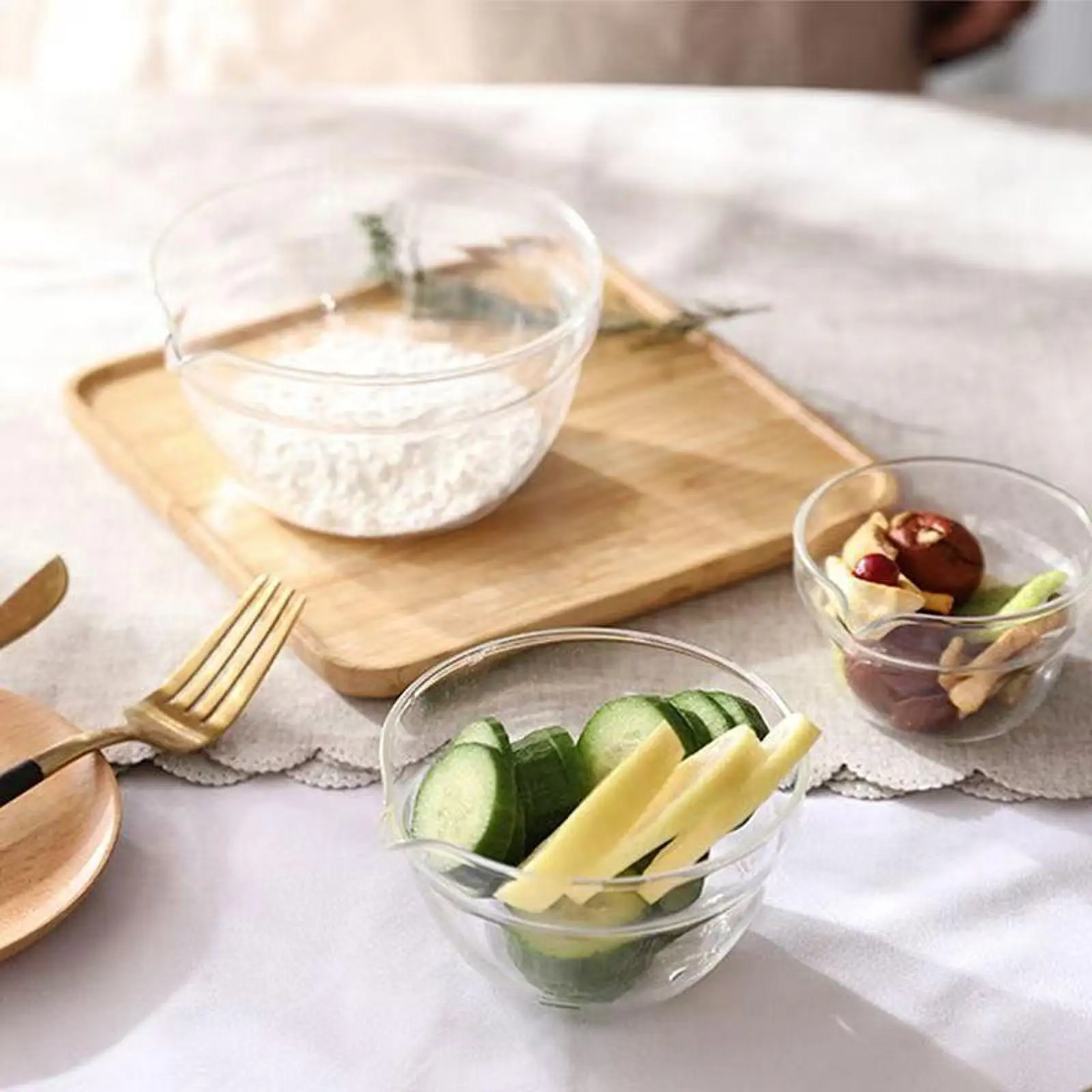Cuenco de cristal Matcha con boquilla, vajilla portátil para té helado de oficina de preparación en frío