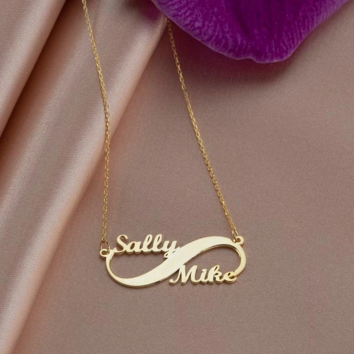 Custom Name Infinity Necklace Women Eternal Love Jewelry Stainless Steel Personalized Couple Nameplate Heart Necklace Best Gifts