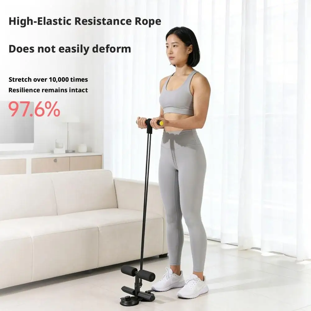 Sit Up Assistant Bar Resistance Band Dual Suction Cup Abdominal Core Exercise Foot Holder Home Gym Fitness Workout Device