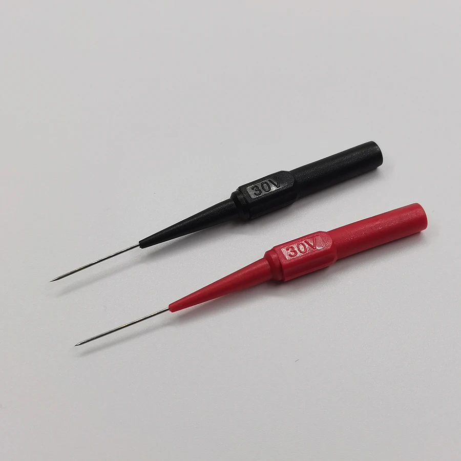 2pcs Insulation Piercing Needle Non-destructive Multimeter Test Probes Red/Black 30V-60V For Banana Plug Car Maintenance Test