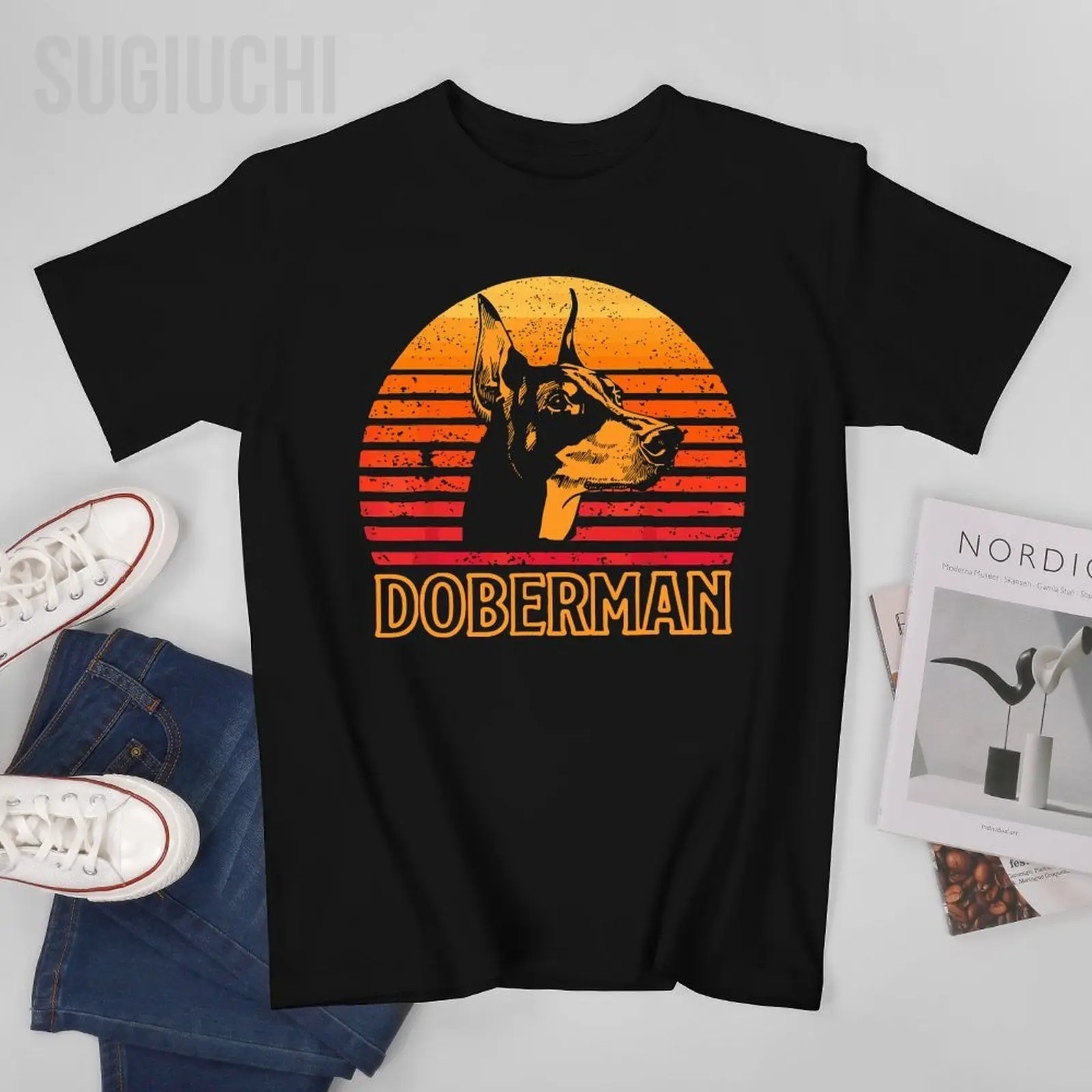 Unisex Men Vintage Doberman Retro - Doberman Owner Gift for Birthday Tshirt Tees T Shirts Women Boys 100% Cotton T-Shirt