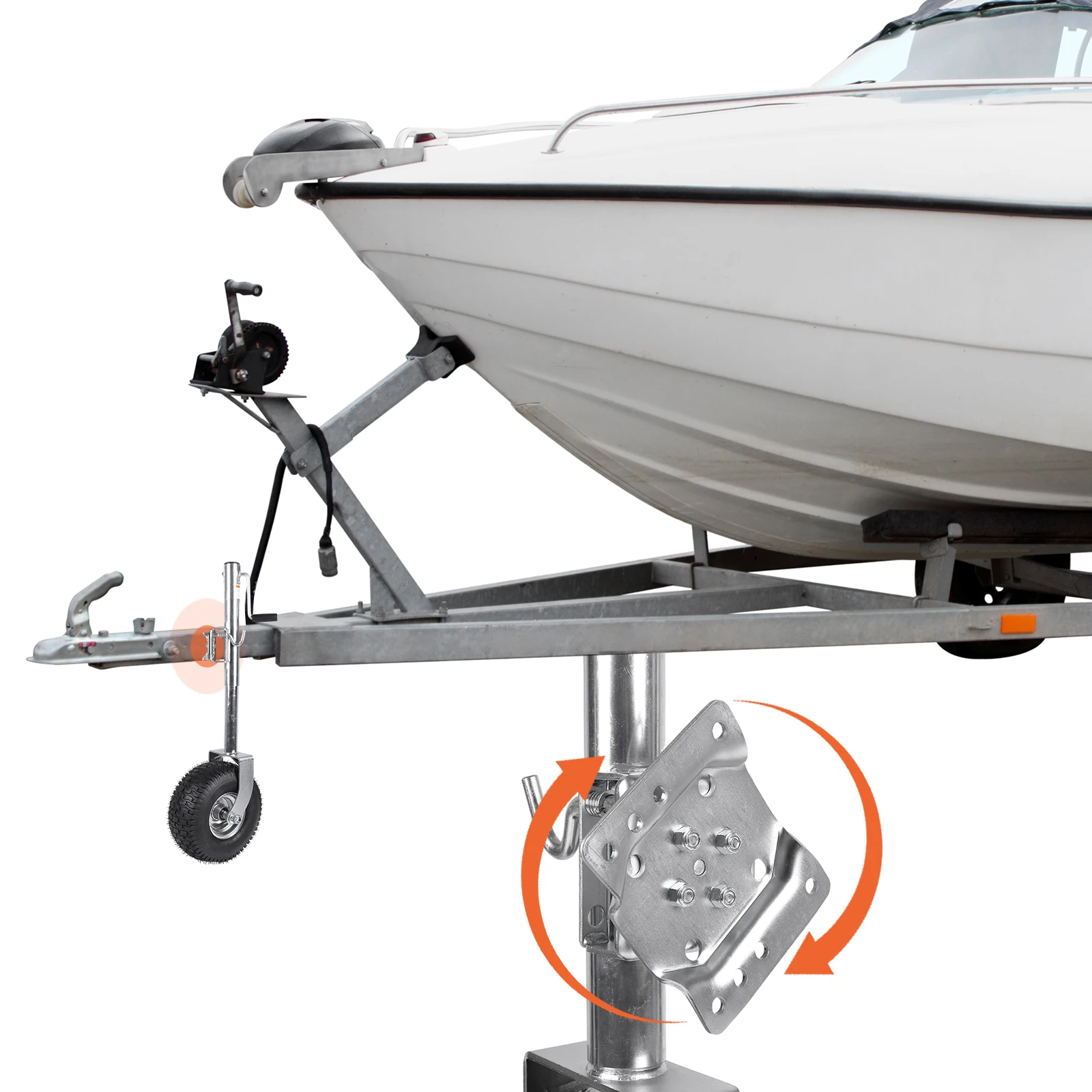 

Trailer Jack with Wheel 2000 Lbs Capacity Heavy-Duty Bolt-Fixed Swivel Tongue Jack 11in Vertical Load for RV Boat and More