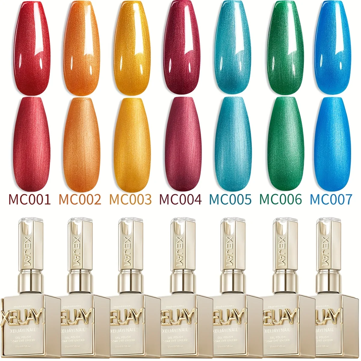 XEIJAYI 1Pc 15ML Metallic Painted Nail Gel Polish Nail Emboss UV Gel Sculpture Design, Magic Mirror Effect, For Manicure DIY