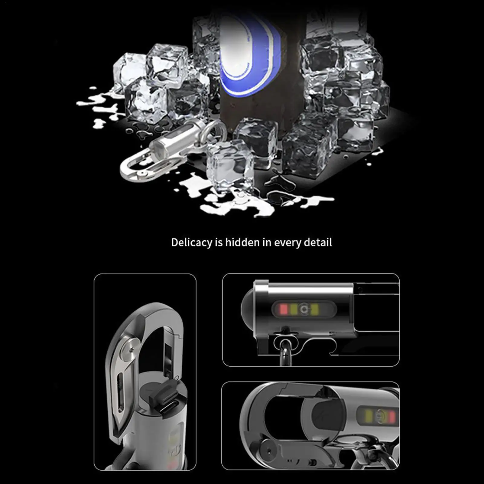 المفاتيح مصباح ليد جيب صغيرة خفيفة الوزن كيرينغ الشعلة البسيطة مشرق حلقة رئيسية Led الشعلة للمشي ليلا الصيد التخييم #5