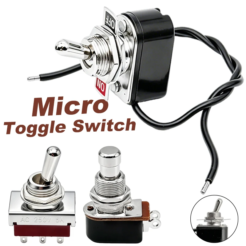 

2Foot ON/OFF Prewired Rocker Toggle Switch SPST 6A/125V with Wire SPST Momentary Soft Touch Foot Switch Normally Open 2PIN