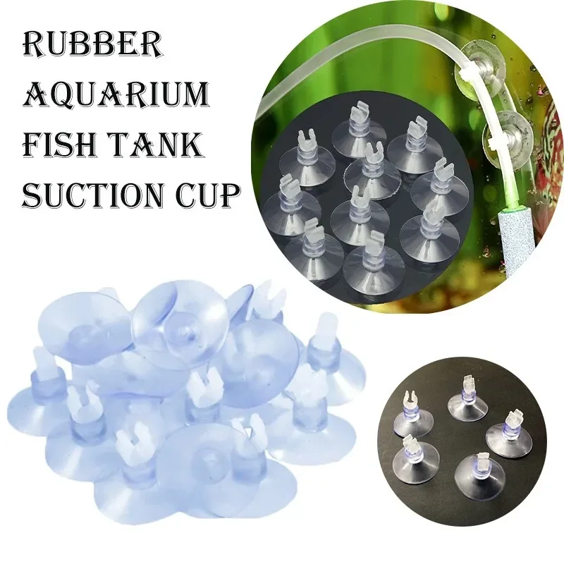 5er/10er-Pack Gummi-Aquarium-Saugnapfhalter für Luftschlauch, Sauerstoffpumpe, verstellbar, starker Saugnapf, langlebiges PVC-Glas