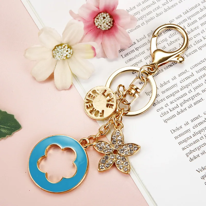 Alloy Lucky Clover Woman Luxury Keychain Designer Bag Jewellery