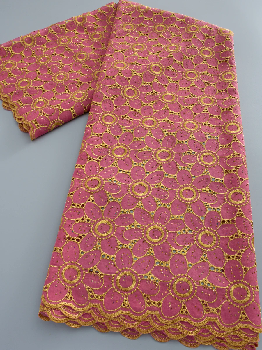 

Нигерийское хлопковое кружево 2026: высококачественная вышивка, африканский швейцарский вуалевый кружевной материал для свадебных платьев и вечеринок, 5 ярдов, 4815