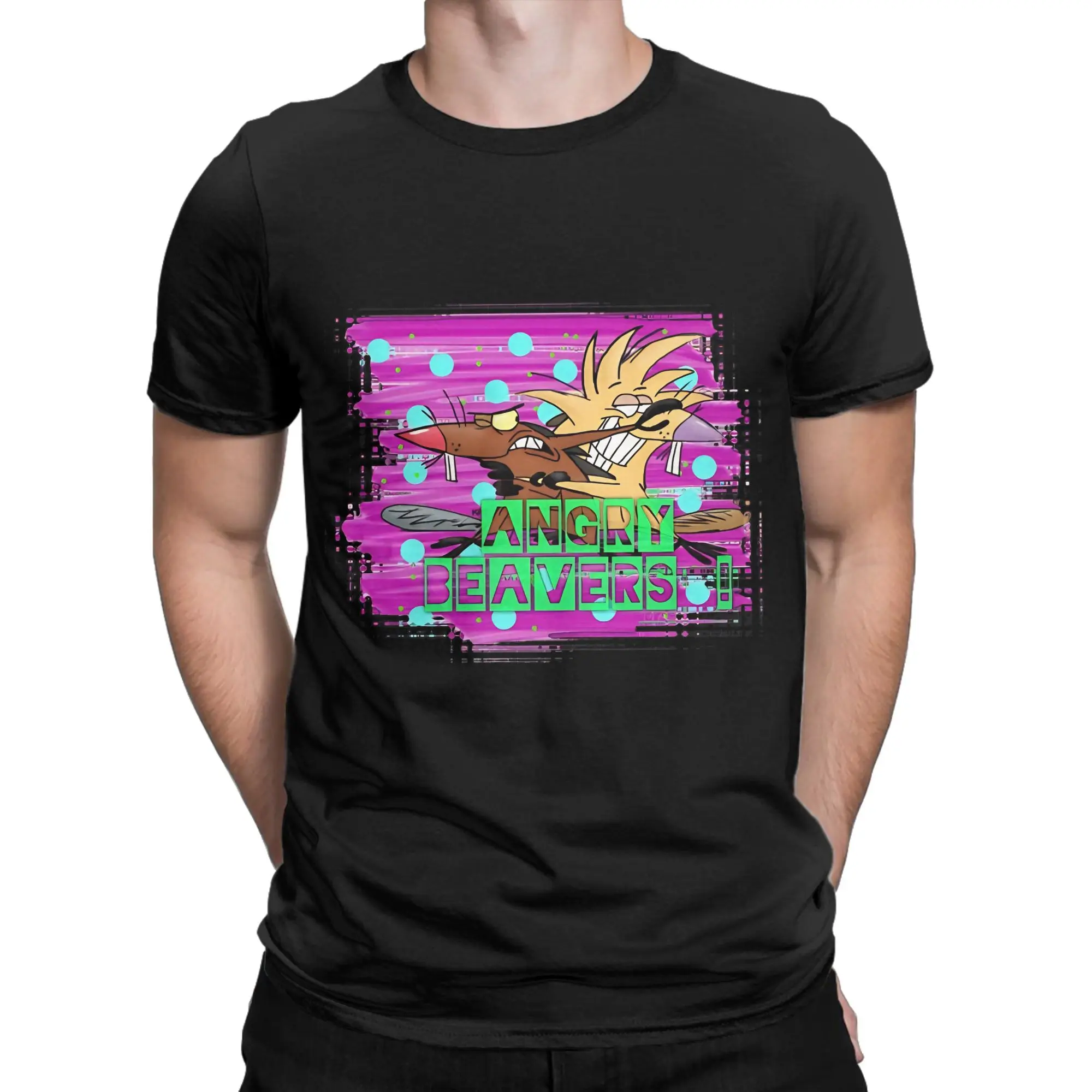 Angry Beavers purple Novelty 100% Cotton T-Shirt The Angry Beavers Tees Tops For Men