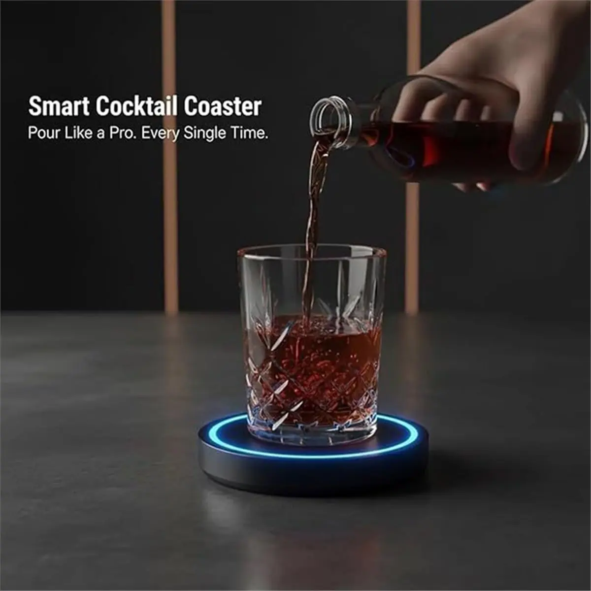 lillili Smart Coaster Cocktail Machine Portable Cocktail Maker with Interactive Lighting & Smart Sensing Tech