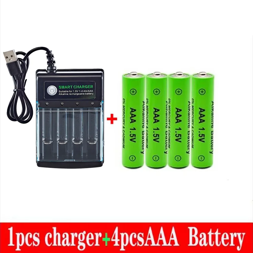 100% New AAA Battery 3000 MAh Rechargeable Battery AAA 1.5 V 3000 MAh Rechargeable New Alcalinas Drummey + Charger