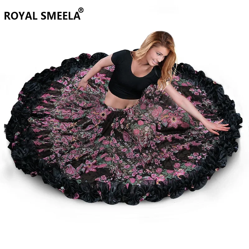 Bellydancing Skirt 720 Degree Large Gypsy Big Belly Dance Costume Bohemia Chiffon Spanish Dance Skirt Tribal Flamenco Skirts