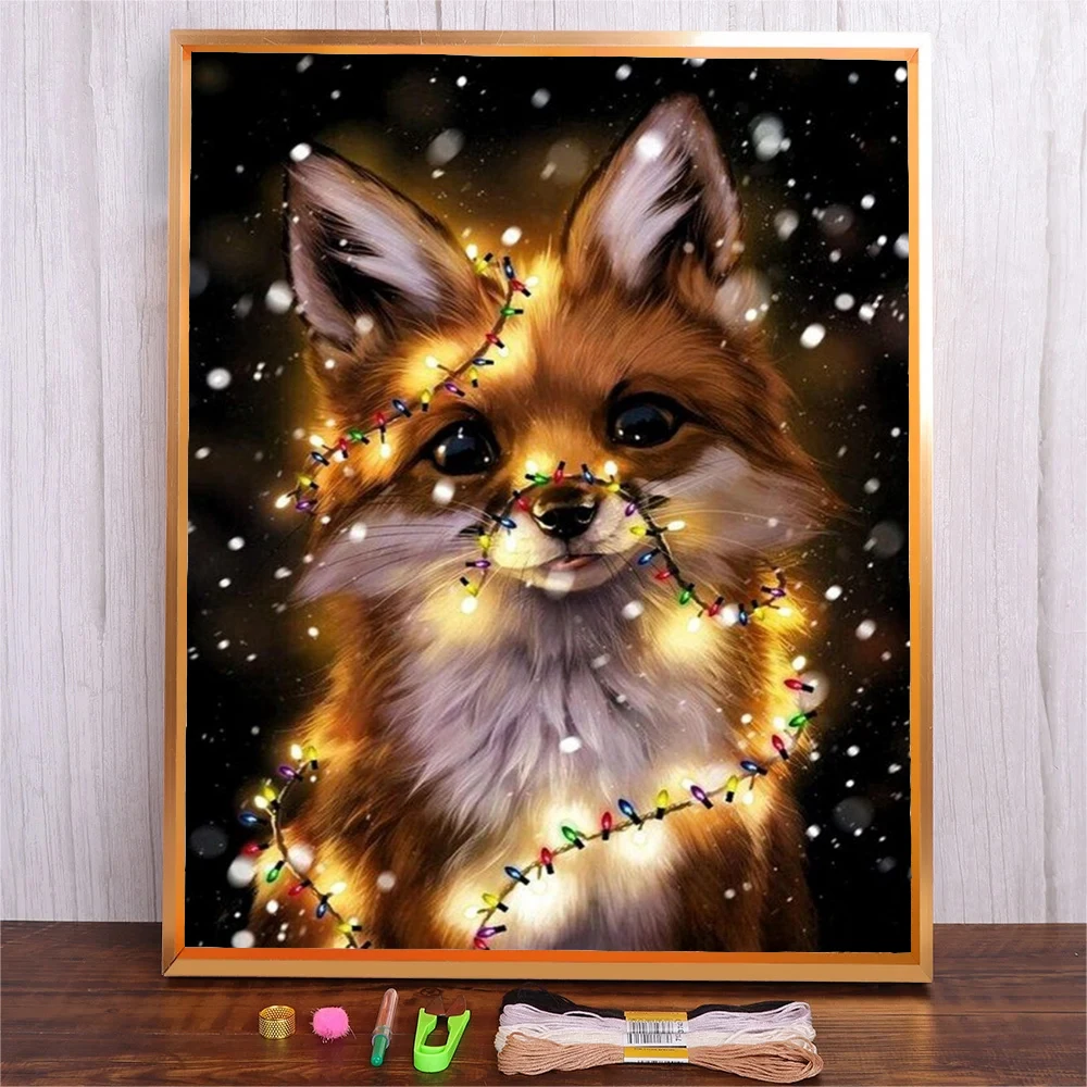 

Art Prints Embroidery Cartoon Fox Full Range Canvas Cross Stitch Set Colorful Threads Handicraft Gift Home Decor Bedroom Wall