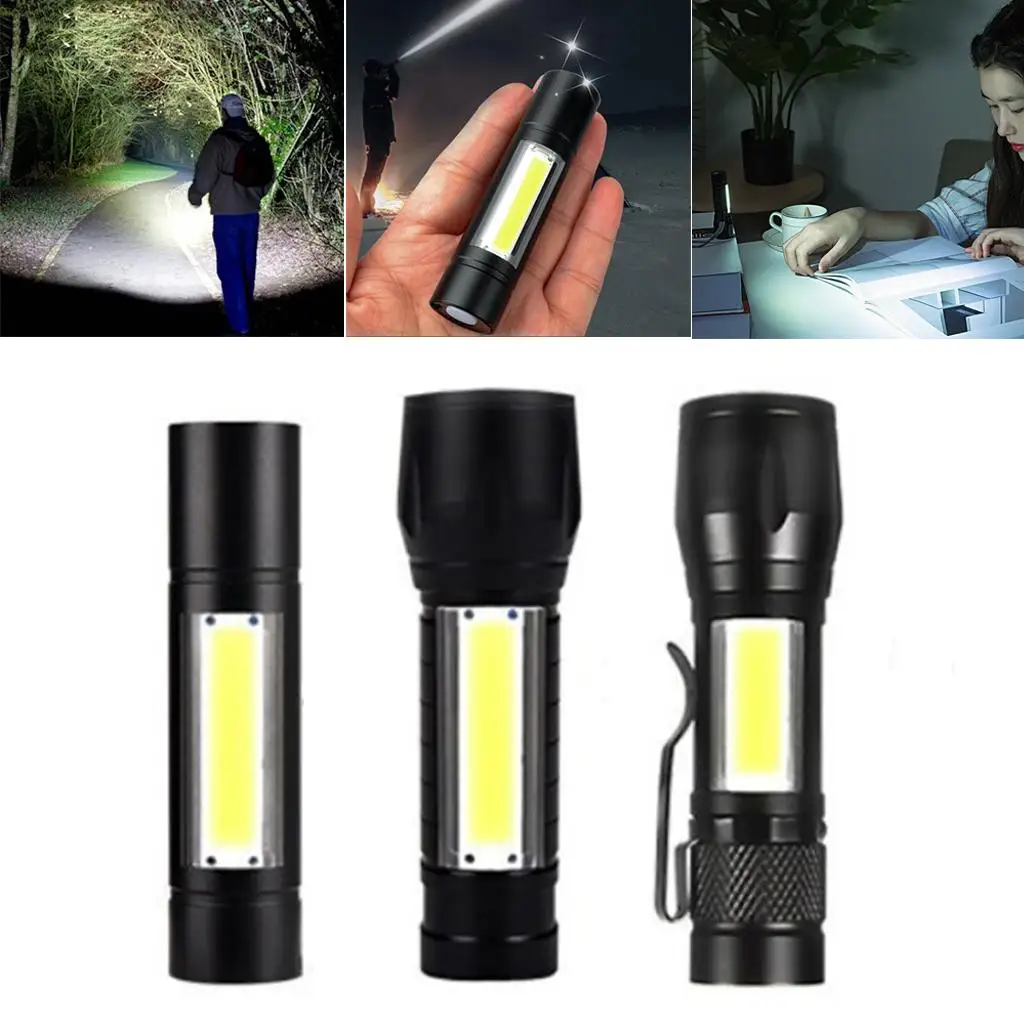 Mini Rechargeable Flashlight USB Rechargeable Lipstick Size Flashlight, 3 Modes