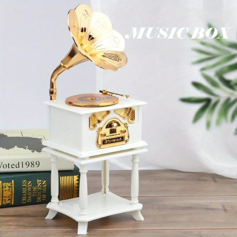 1PC Eight-tone Gramophone Retro Music Box Mini Classic and Nostalgic Style Exquisite Design