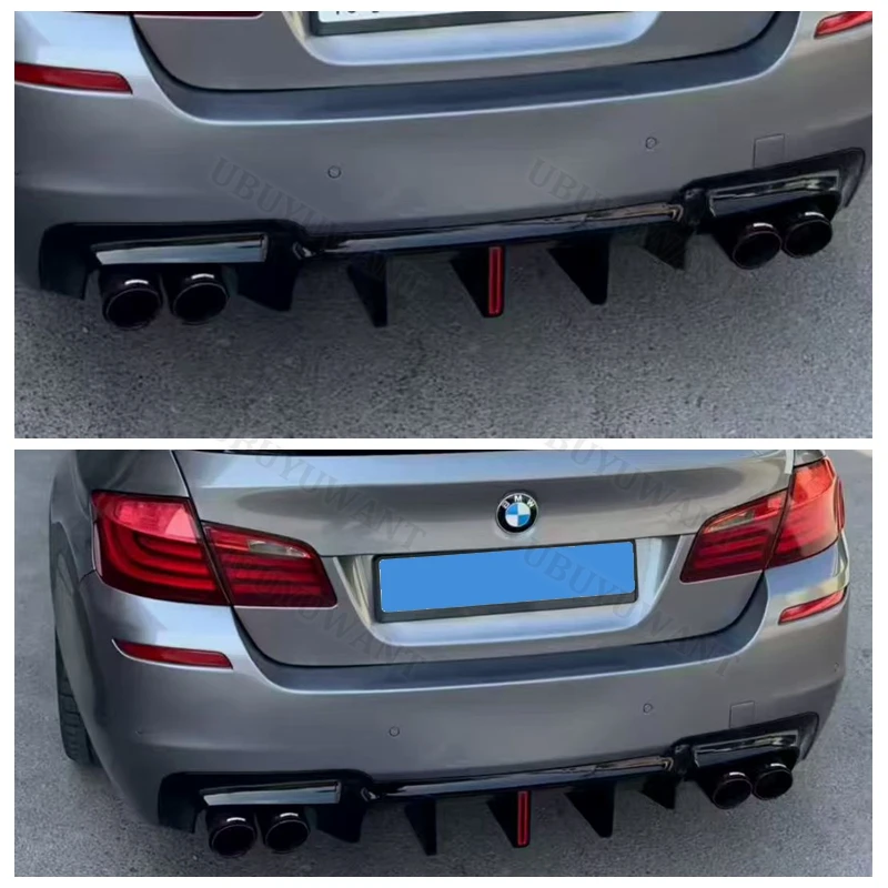 Hot Sale For BMW F10 F11 525 528 535 540 Rear Bumper Diffuser Lip Spoiler Car Racing Rear Diffuser Apron Lip Body Kit 2011-2016
