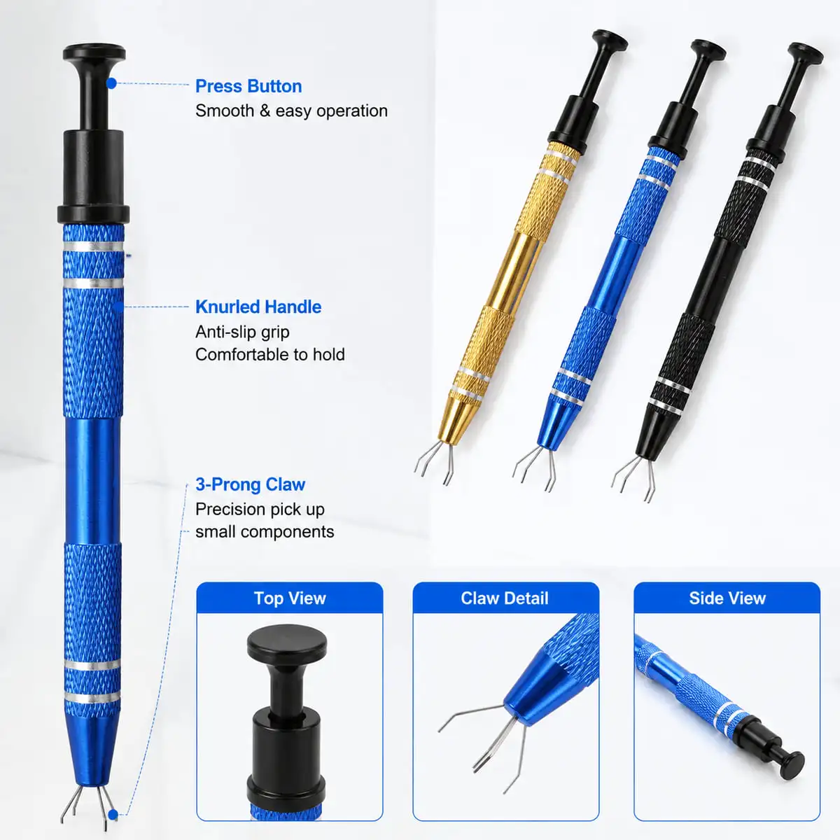 Four Claw Pickup Pen Tool Retractable Grabber Precision Repair Tool For Electronics IC Chips Nail Art Sponge Craft Accessories