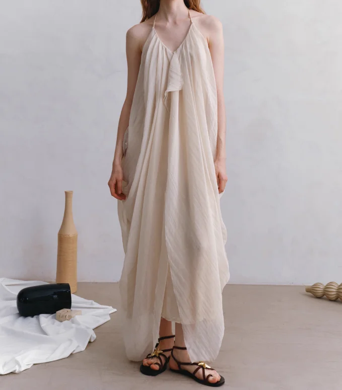 Abrikoos V-hals Vastgebonden Jurk Vrouwen Losse Stijl Zomervakantie Vintage Elegante Vestidos Bodycon Chic Doek Dame