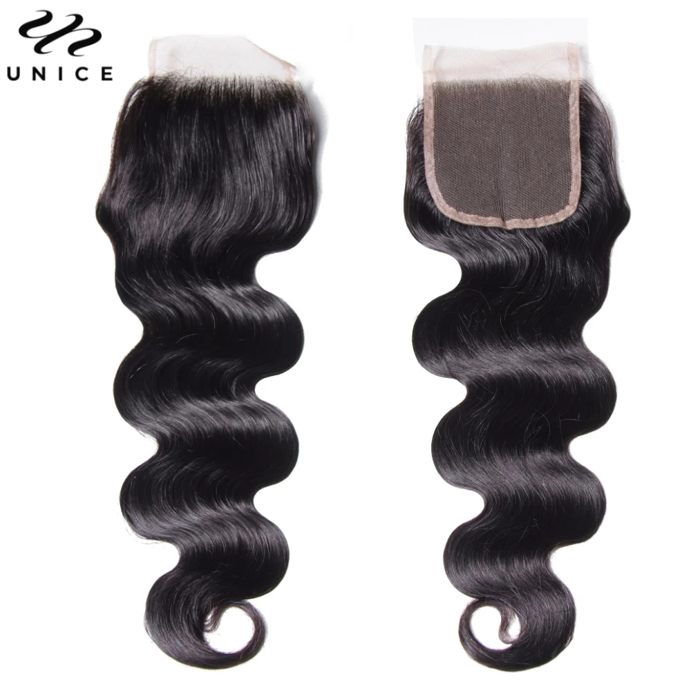 Mèches brésiliennes 3/4 naturelles-UNice Kysd\'appareils Series, cheveux vierges bouclés, 12A, avec closure, lots de 100%
