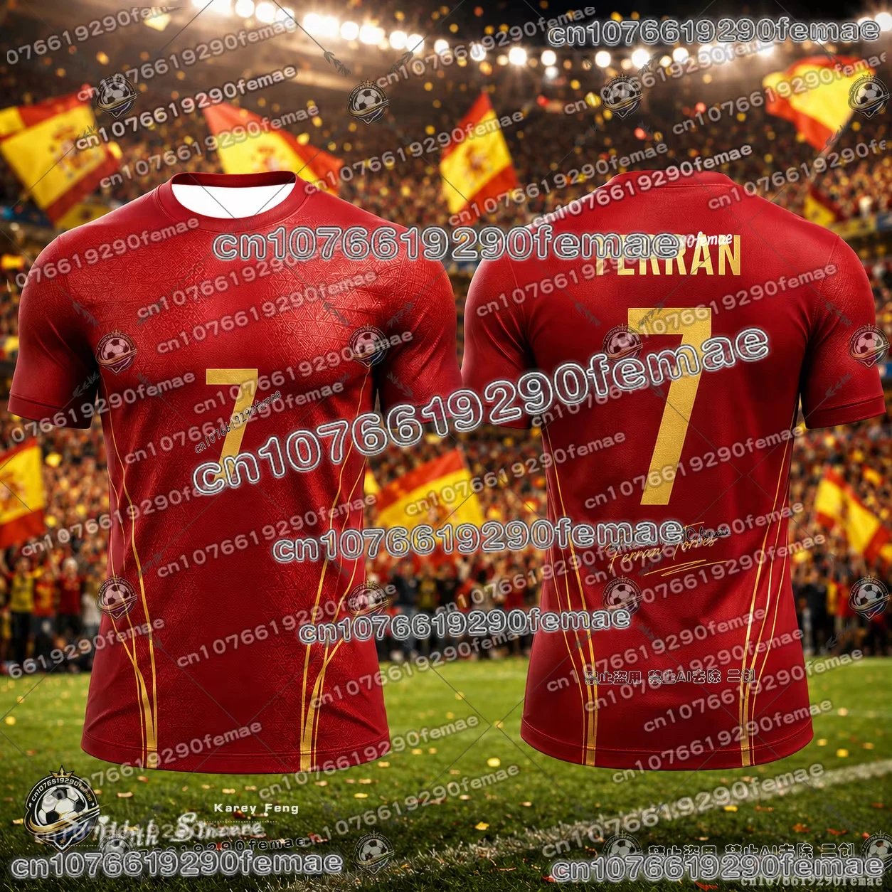 2026 Spain Special Memorial Soccer Jersey Kids Adults Men Women Summer Fan Collection Comfortable Breathable Sports Top