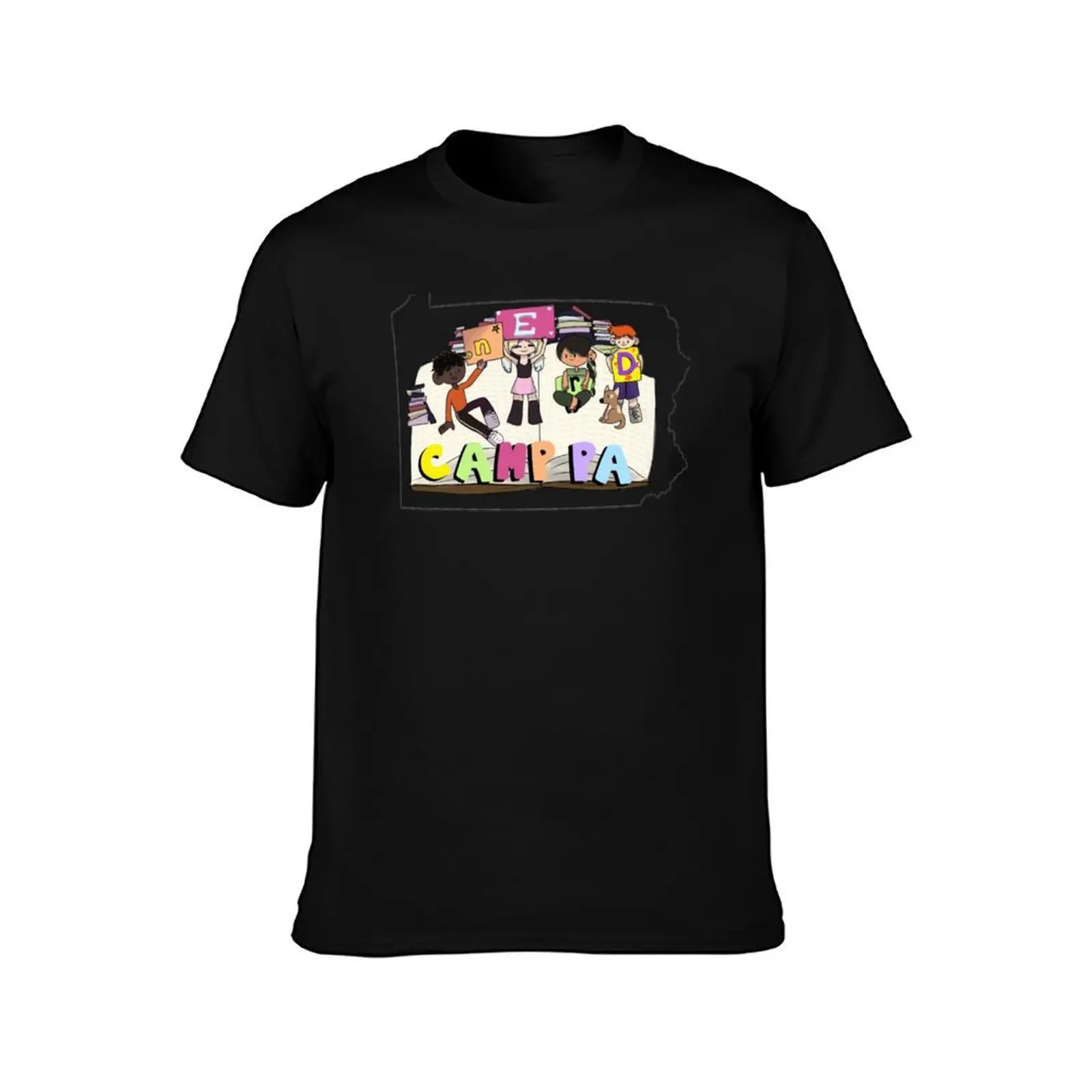 nErD camp PA T-Shirt, Summer Casual Cotton Tee, Oversized Streetwear Tops, Vintage Graphic Print, Loose Fit Short Sleeve