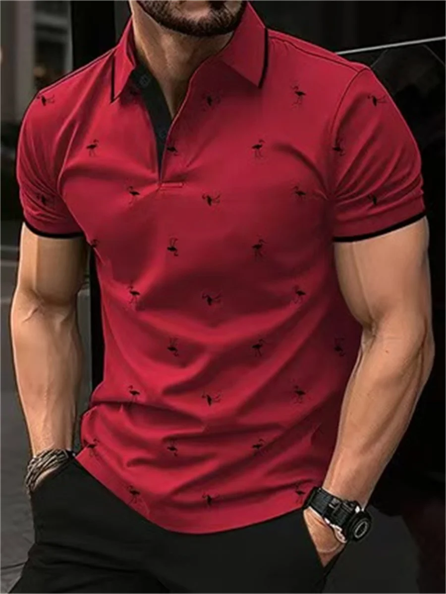 

New 3D Printed Men's Fashion Button POLO Shirt Trendy Casual Summer Tops Streetwear Men's Short Sleeve Lapel Shirt