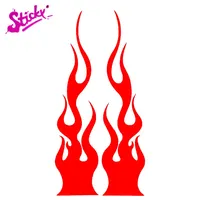 Reflective Flame Stickers, Red Reflective Car Sticker Decal Outdoor Waterproof Safety Flame Decals for Trucks, Cars, and Helmets