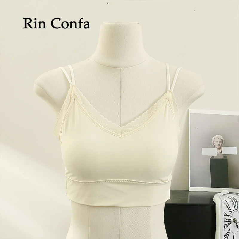 

Rin Confa Women Lace Bras Come Wrapped Chest Render More Students Female Beauty BackLace Stitching Color Underwear Top Women