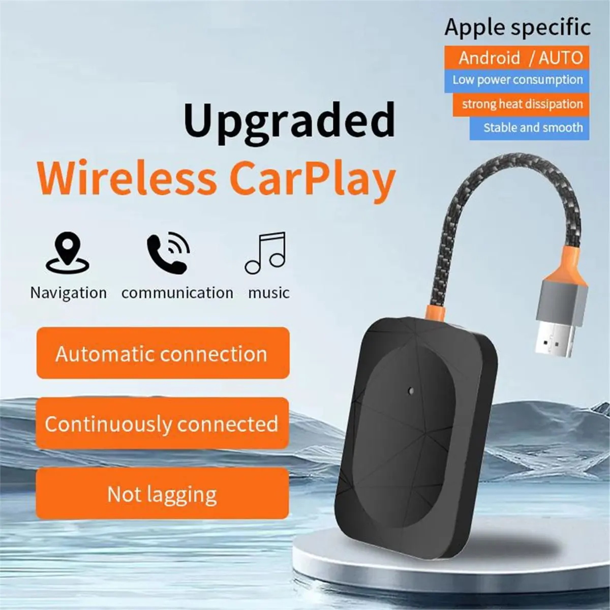 A86G NEW Wireless CarPlay Adapter,USB Dongle Converts CarPlay & Android Auto,Fast Auto Connect,Fit for IOS 10+/Android 11+