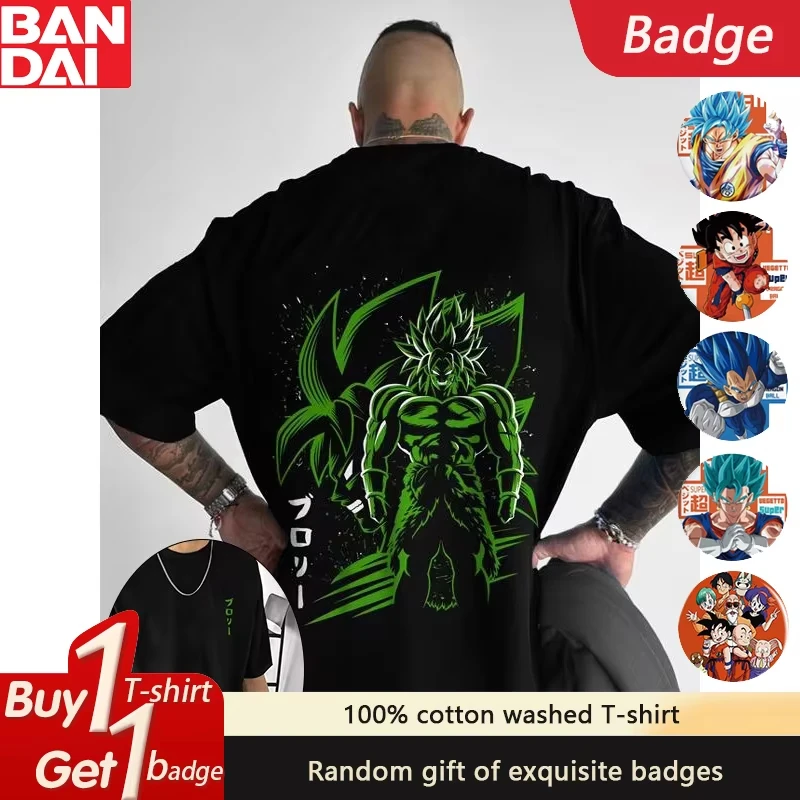 

Футболка с принтом Dragon Ball Anime Broli, новая летняя мужская и женская футболка больших размеров Y2K, свободный повседневный топ с короткими рукавами в стиле ретро