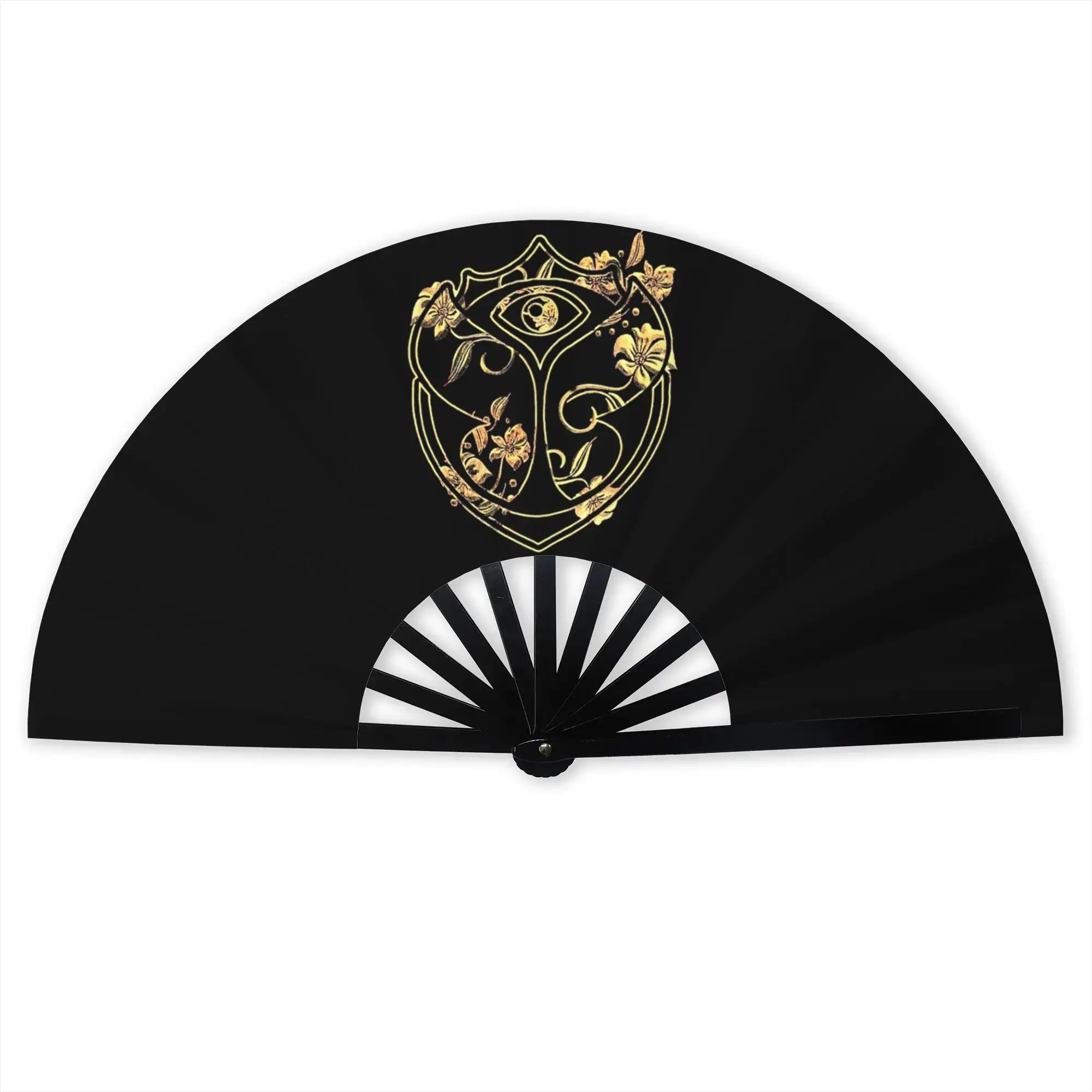 T-Tomorrowland Portable Pocket Fan Travel Music Festival Folding Fan Chinese Dance Cooling Handheld Fans
