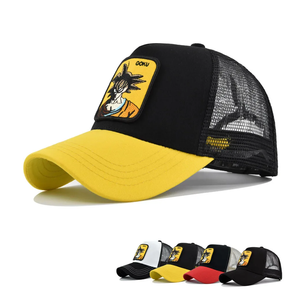 Wysokiej marka jakości czapka z daszkiem mężczyźni kobiety czapka z daszkiem oddychająca bawełna Anime GOKU Snapback Hip Hop lato czapka typu