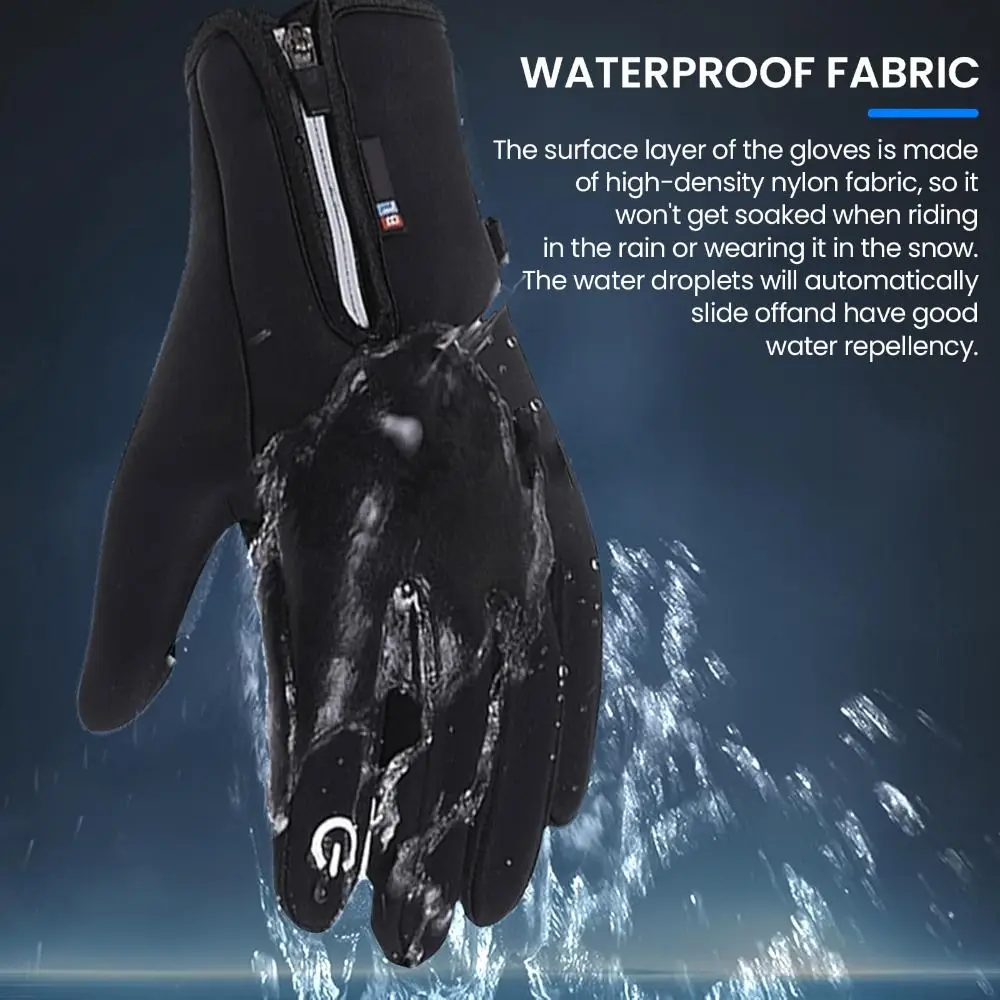 

Warm Polyester USB Heated Gloves Reusable Adjustable Rechargeable Gloves Waterproof Non-Slip Touchscreen Gloves for Winter