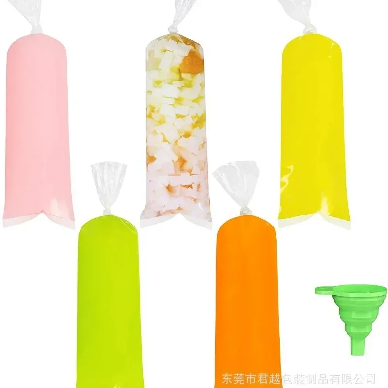 Disposable Ice Popsicle Mold Bags Homemade Lolly BPA Free Freezer Tube with Zip Seals for Yogurt Party Favors