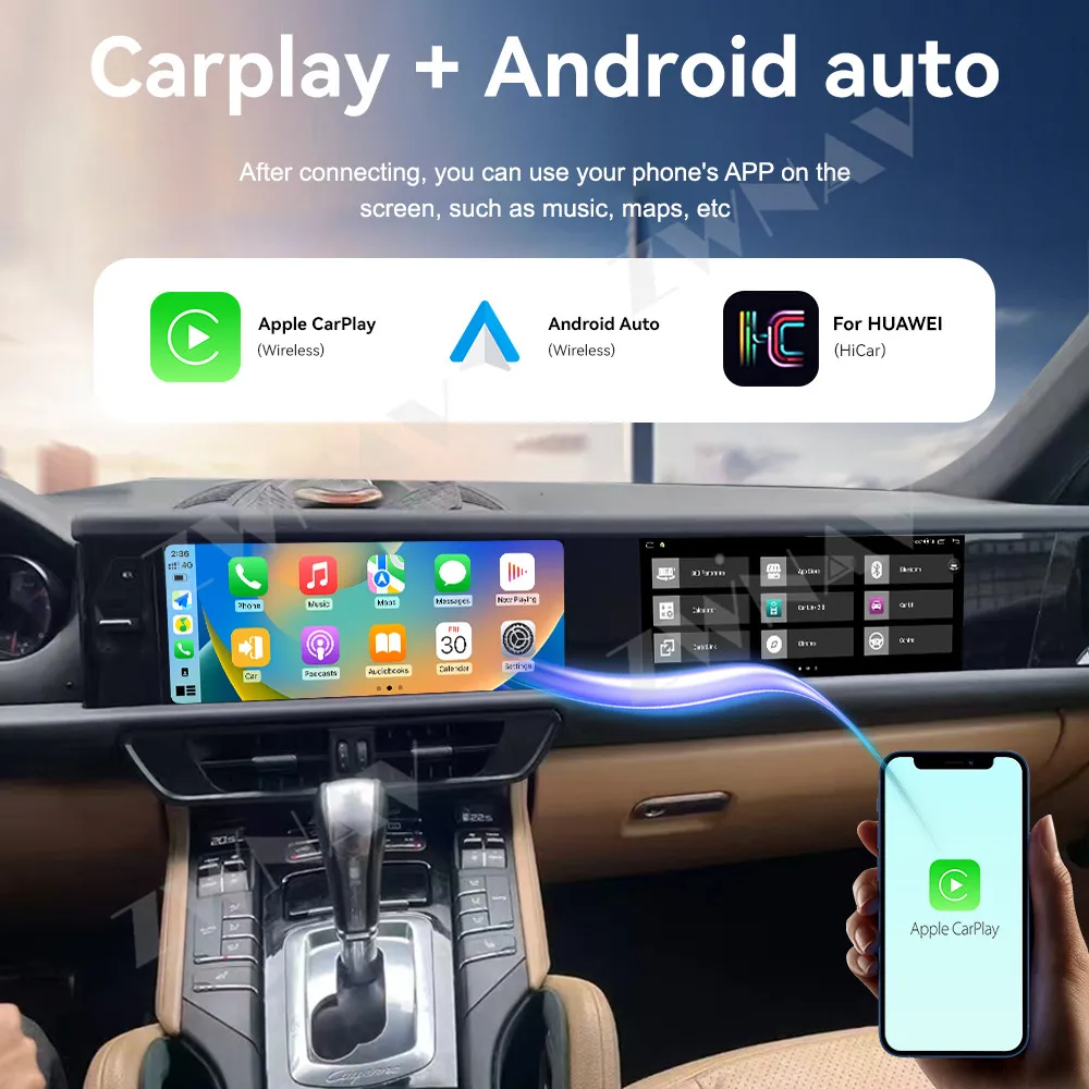 

Dual 12.3" Screen Carplay For Porsche Cayenne 2011-2017 Upgrade Android 14 GPS Navigation Multimedia Player Auto Stereo Radio