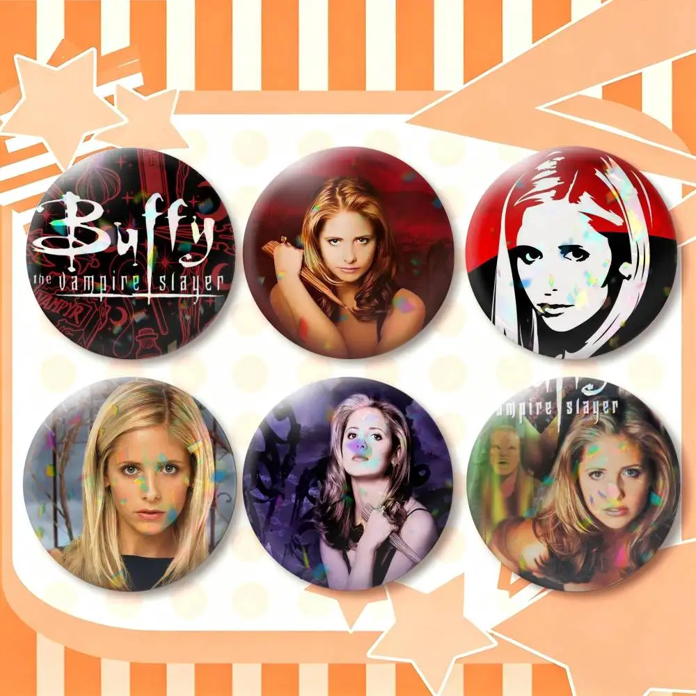 B-Buffy The Vampire Slayer-er 25 32 44 58 75mm Badges Personalized Round Brooches Pins Accessory Gift