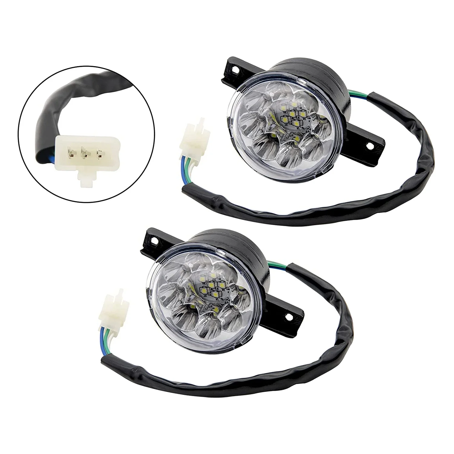 G9-2Pcs 12 فولت LED ATV المصباح الأمامي 125Cc 150Cc 250Cc 300Cc المصابيح الأمامية للصينية Taotao JCL Baja Yamoto Kazuma Roketa #4