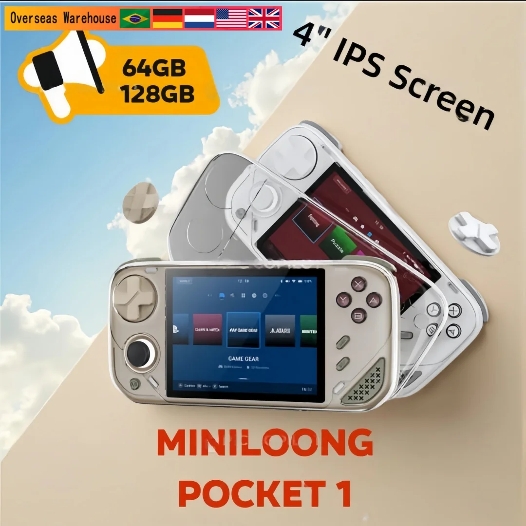 New MINILOONG POCKET 1 Handheld Game Console 4'' IPS Screen HD Output POCKET1 Open Source Systems OTA Upgrades LOONG OS Gift