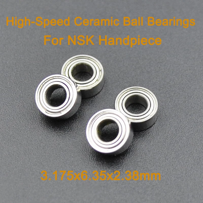 

10pcs SR144TLZN Ceramic Ball Bearings Handpiece Turbine Laboratory Dental 3.175x6.35x2.38mm SR144 Bearing for NSK RUCA