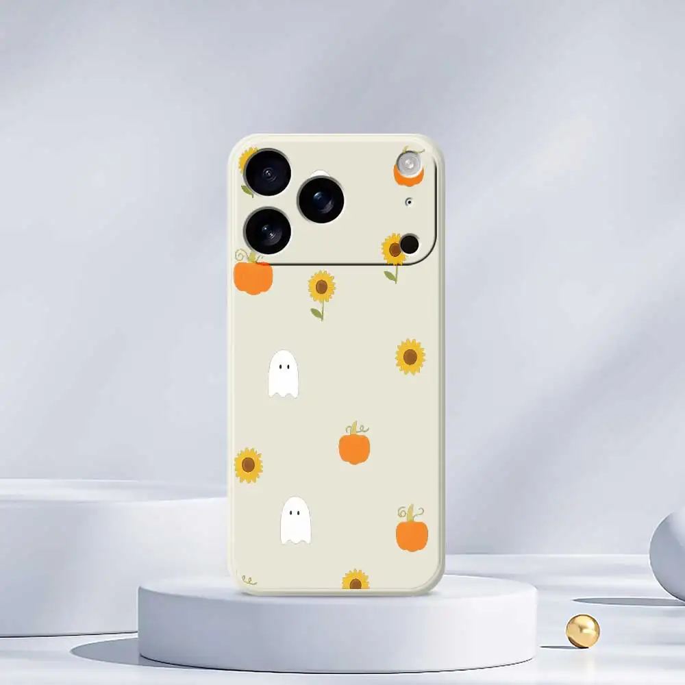 Custodia per telefono zucca fantasma per iPhone 17 Pro Max 17 Air 16 15 14 Plus 13 12 11 Pro Max XS Max XR 7 8 Plus 16E Cover morbida in silicone