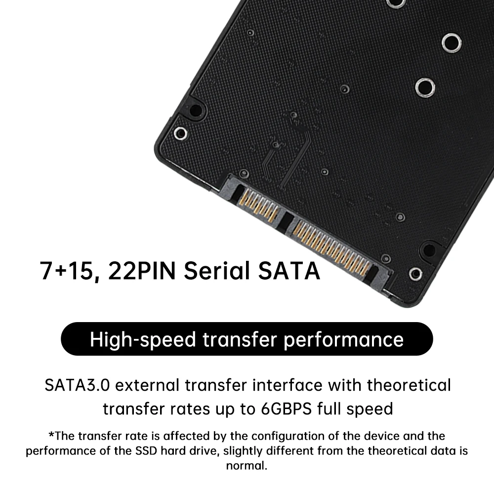 Custodia per disco rigido esterno M. 2 SSD a SATA 3.0 Adattatore NGFF da MSA a seriale Convertitore M.2/SATA 2in1 a doppio scopo
