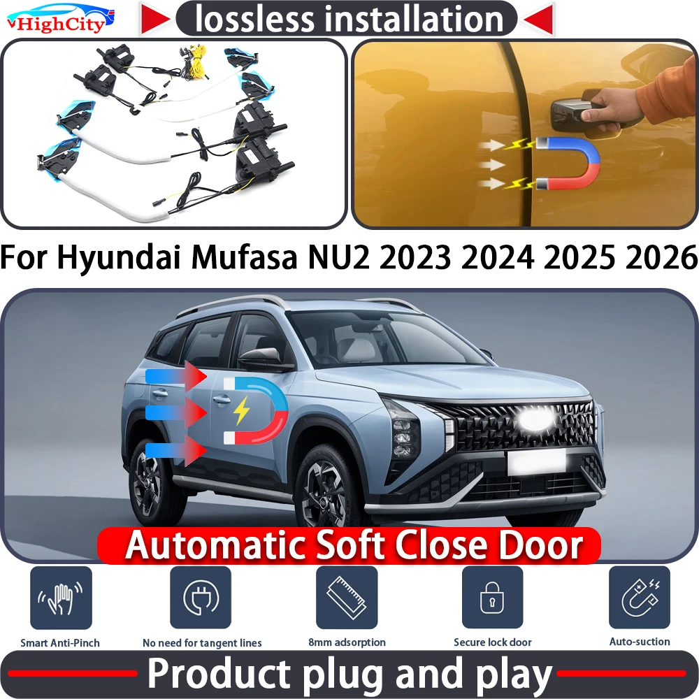 

HighCity Electric Closing Door Lock Actuator for Hyundai Mufasa NU2 2023 2024 2025 Soft Close Power Latch System Auto Pull Door
