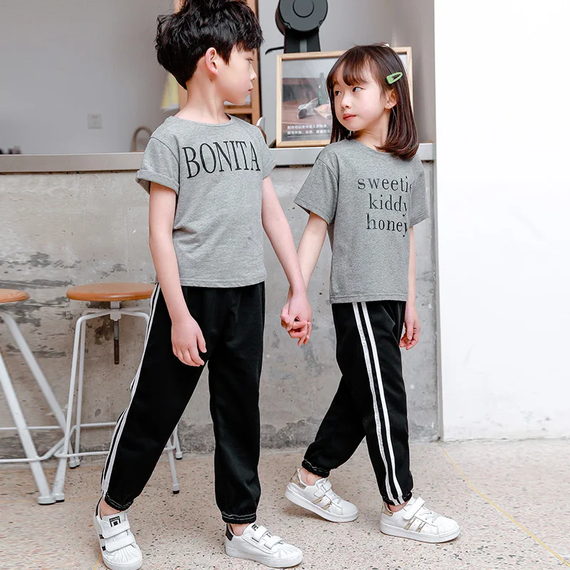 Children's Four Seasons Thin Casual Color Matching Pants Boys Casual Fashion Harem Pants Girls Candy-colored Joker 9 Pants Runn image 2